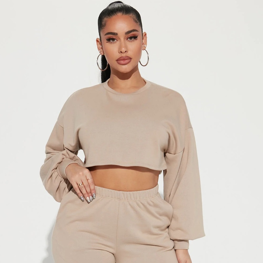 Pullover Crop Top Sweater- Mocha